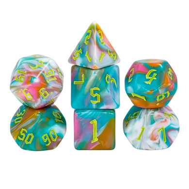 Foam Brain Rpg Dice: Teal Sunrise