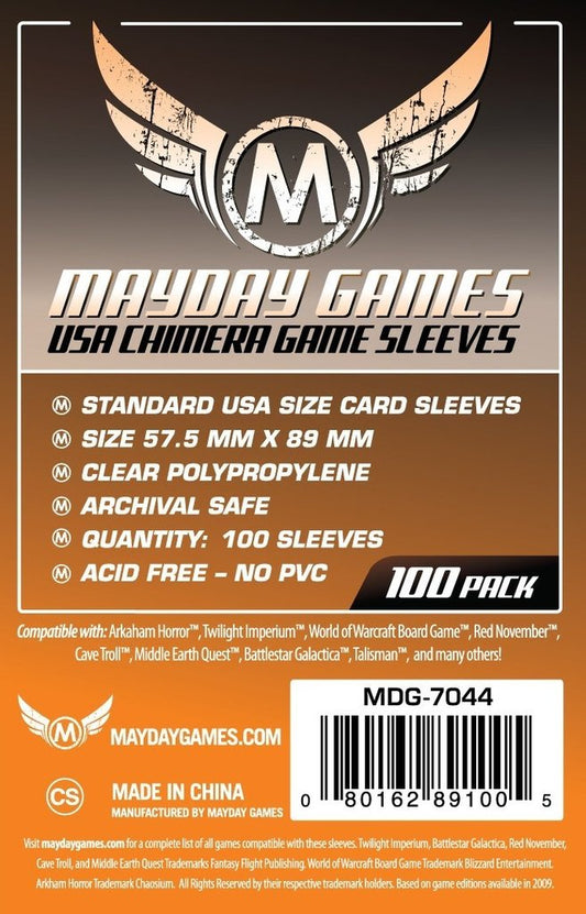 Standard Usa Chimera Orange Mayday Sleeves 57.5X89Mm - 100 Sleeves (7044)